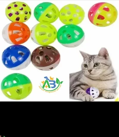 Multicolor Plastic Bell Ball Cat Toy