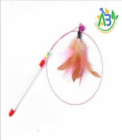 Flexible Stick toy with feather for cat price in bd.