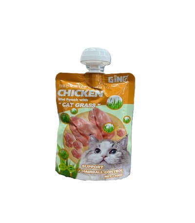 Gino meat paste Chicken and cat grass 100gm