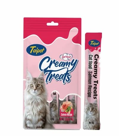 Taipet Creamy Cat Treats Salmon Recipe Flavor 5x14gm